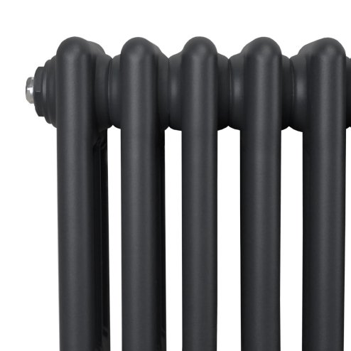 Traditional 3 Column Radiator 1500mm x 202mm Modern Central Heating Heater Matt Anthracite Grey Carbon Steel Vertical Wall Mounted Kitchen Living Room Bathroom Cleaning Brush Fixing Kit & Brackets