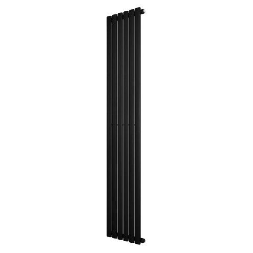 Oval Single Column Radiator - 1800 x 360mm - Black