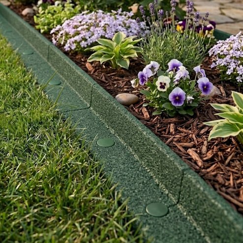 Flexible Lawn Edging 30 x 1.2m With Mallet - Green