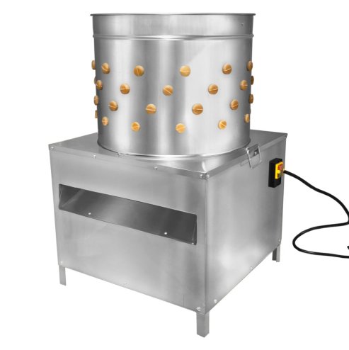Poultry Plucker Machine 50cm Drum Automatic Chicken Turkey Duck Birds Rotating Water Pipe Drain Chute Defeather Plucking Stainless Steel 99 Rubber Fingers 2HP 220V 6 Bird Capacity Farming Abattoir