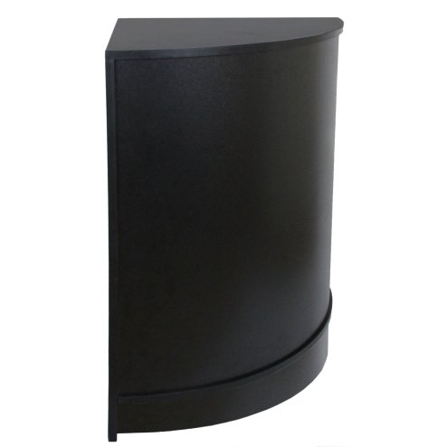 MonsterShop CM60 Corner Shop Counter Retail Showcase Display Cabinet, Black, 120 x 90 x 60cm