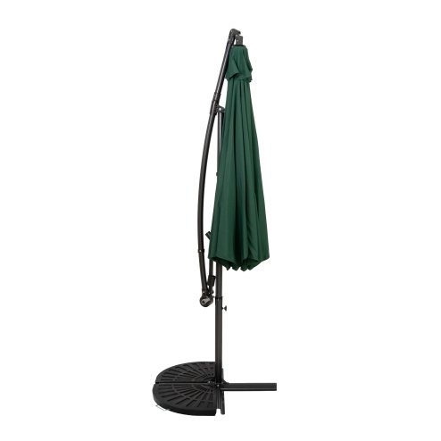 Cantilever Parasol 3m With Half Fan Base - Green