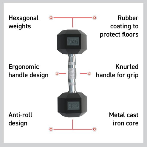 Hex Dumbbells 15kg pair