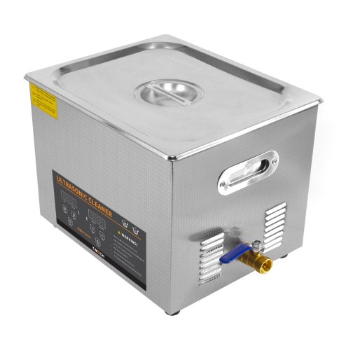 Digital Ultrasonic Cleaner 15L Professional Commercial Stainless Steel Ultra Sonic Bath Cleaning Tank Machine 1-30 Minute Timer 0-80C Heater 450W 240V 40kHZ FREE Wire Mesh Basket
