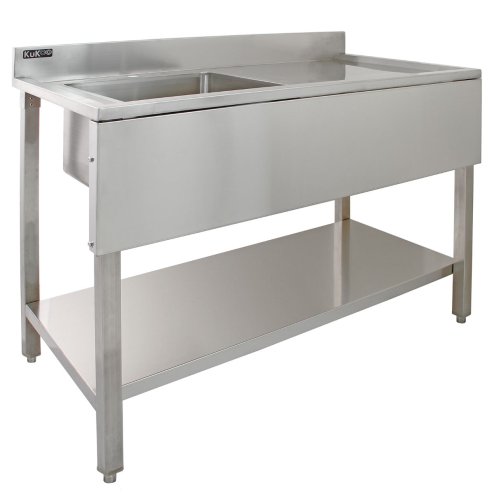 6ft Stainless Steel Catering Bench & 2 Wall Mounted Shelves Commercial Kitchen Work Prep Table Worktop Backsplash 2 Tier Adjustable Heavy Duty Corrosion Resistant FREE Microfibre Cloths & Fixing Kit