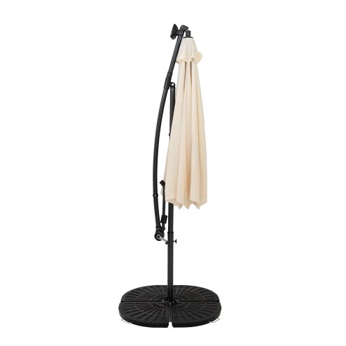 LED Cantilever Parasol 3m With Full Fan Base - Cream