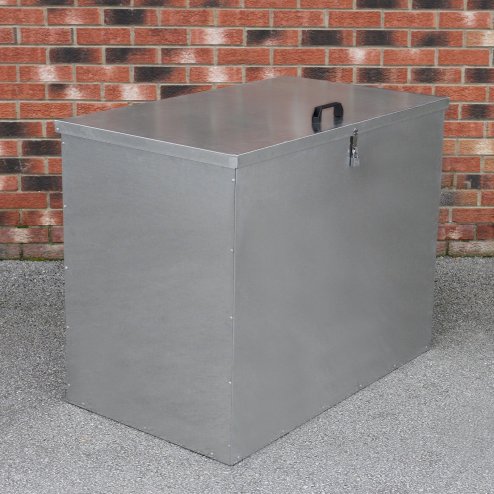 Large Storage Feed Bins 64L Galvanised Metal Waterproof Rodent Proof Outdoor Farm Garden Animal Stables Lockable Container | Free Pad Lock