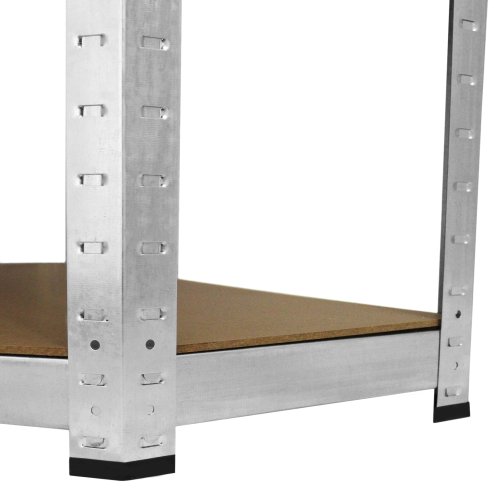 Corner Racking Garage Galvanised Shelving / 900mm x 300mm x 1800mm Racks Storage Unit / 5 Shelves MDF & Galvanised Steel
