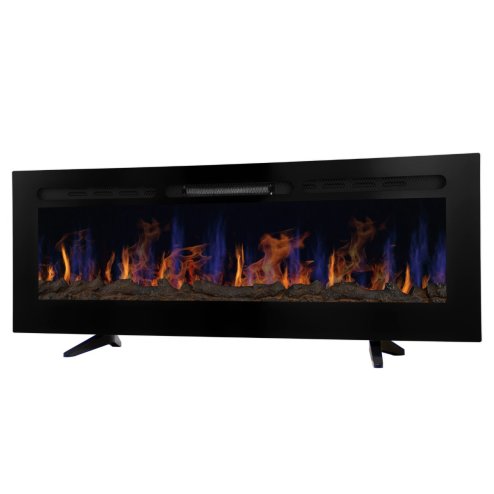Electric Wall Mounted Inset LED Black Fireplace Free Standing 60