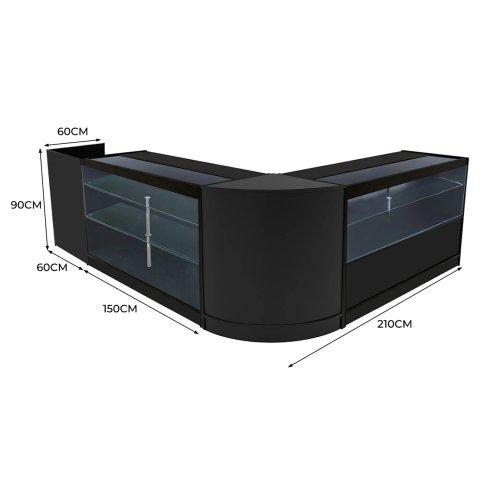 Vega LED Shop Counter Set K1500, C1500, TB60 & CM60 - Black