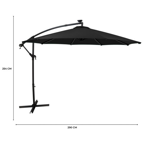 LED Cantilever Parasol 3m - Black
