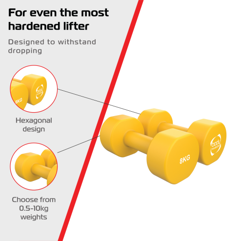 2 x 8KG Neoprene dumbbells