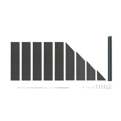 Composite Angled Fence Panel - Grey