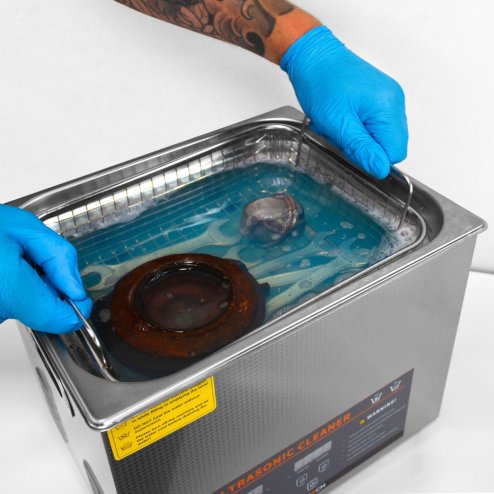 Digital Ultrasonic Cleaner 15L Professional Commercial Stainless Steel Ultra Sonic Bath Cleaning Tank Machine 1-30 Minute Timer 0-80C Heater 450W 240V 40kHZ FREE Wire Mesh Basket