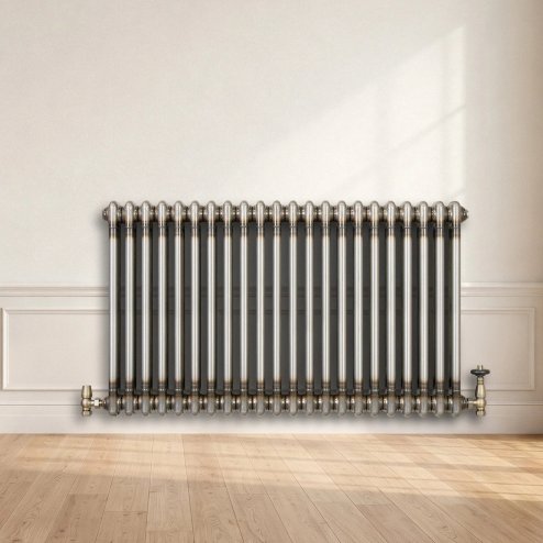Traditional 2 Column Radiator - 600 x 1010mm - Raw Metal