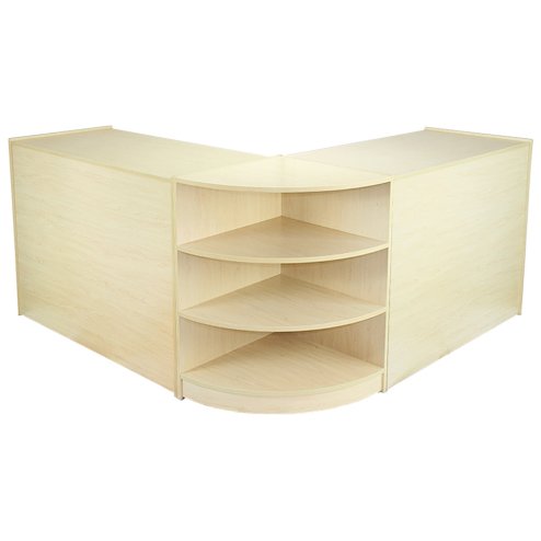 MonsterShop Venus Shop Counters Set & Retail Showcase Cabinet Display, Maple, Melamine MDF