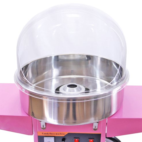 KuKoo Commercial Candy Floss Maker Machine & Acrylic Dome, Pink, 67cm x 141cm x 52cm