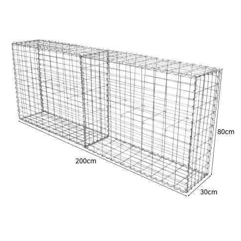 Gabion Baskets Cages Mesh Wire Galvanised Steel Outdoor Stone Basket Spiral Retaining Wall Planter Garden / 100 x 80 x 30cm / 6 Pack