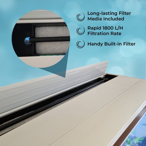 MonsterShop Fish Tank Aquarium, Filter, Heater & Stand, 4ft, 300L, White, 120.5cm x 143.5cm x 39cm