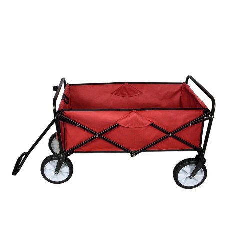 Foldable Garden Cart Pull Wagon Heavy Duty Trolley Utility Wheelbarrow Trailer Wheels Collapsible Folding Transport
