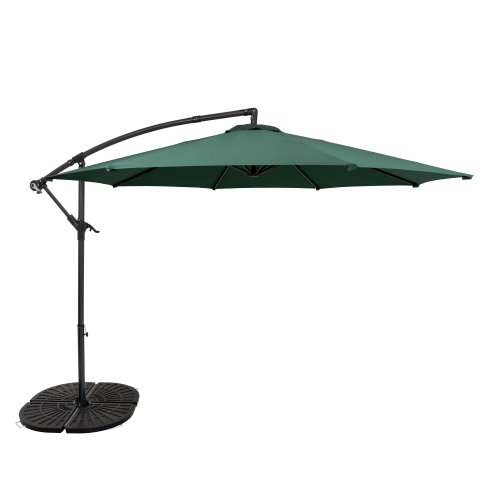 Cantilever Parasol 3m With Full Fan Base - Green
