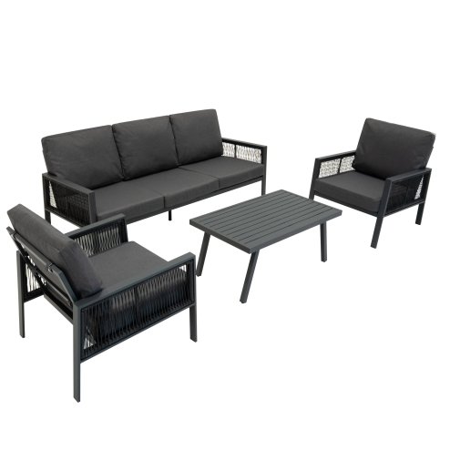 Aluminium 4 Piece Sofa Set - Anthracite Grey