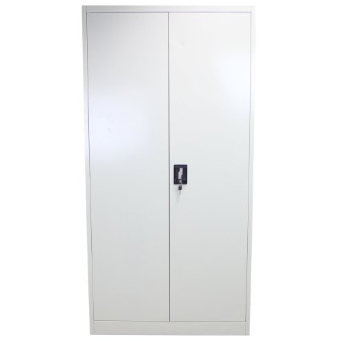 Metal Office 2 Doors Filing Cabinet Flatpack Document File Compartments Lockable Storage Cupboard Unit 180cm