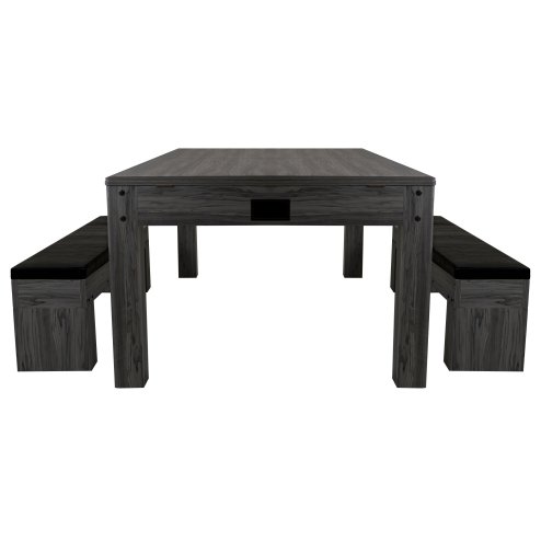 7-In-1 Games Table & Storage Benches x 2 - Grey