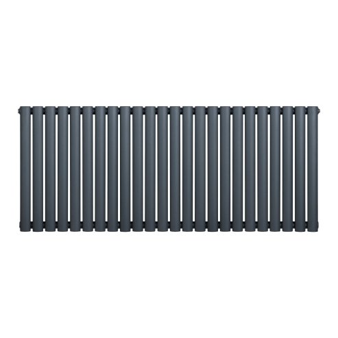 Oval Single Column Radiator - 600 x 1440mm - Anthracite Grey