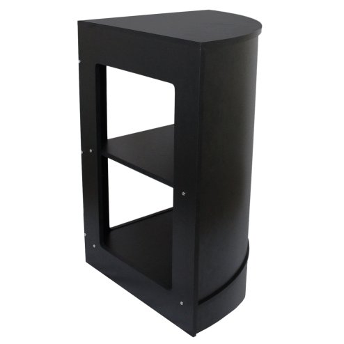 MonsterShop CM60 Corner Shop Counter Retail Showcase Display Cabinet, Black, 120 x 90 x 60cm