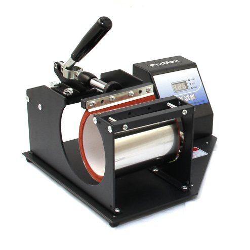 PixMax Mug Press Machine & 72x 11oz White Blank Sublimation Mugs For Heat Transfer Designs