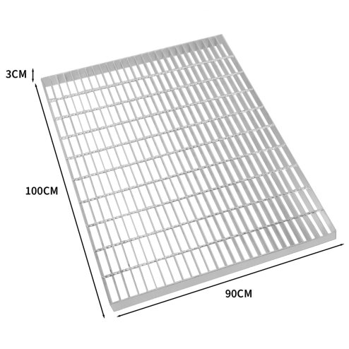 Galvanised Grating Floor Forge Walkway Mesh Floor Panel Grid Drainage Gutter Vent Heavy Duty Weatherproof Steel Zinc Coated 1000mm x 900mm x 30mm 4mm Metal Thickness 1200kg Load Capacity