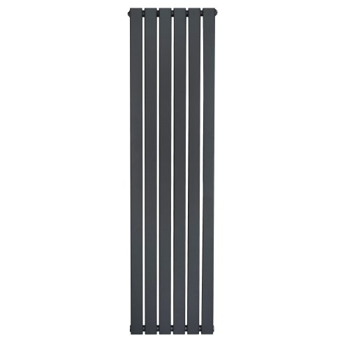 Flat Single Column Radiator - 1600 x 420mm - Anthracite Grey