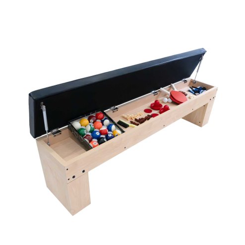 7-In-1 Games Table & Storage Bench - Oak