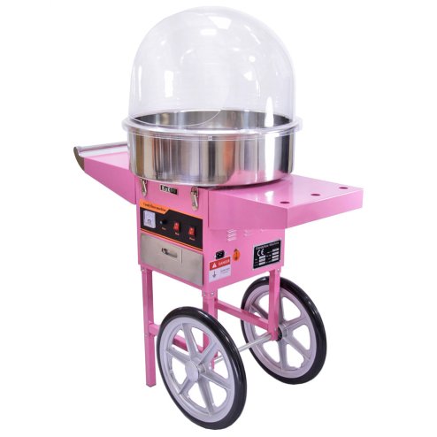 KuKoo Commercial Candy Floss Maker Machine & Acrylic Dome, Pink, 67cm x 141cm x 52cm