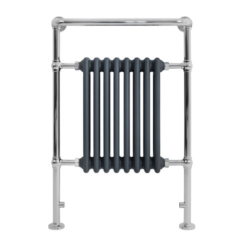 Traditional Heated Towel Rail Radiator - 950mm x 660mm - Anthracite Grey
