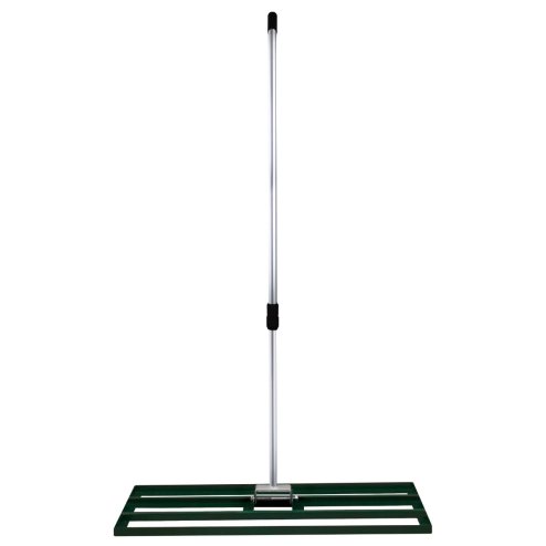 Lawn Leveller 100cm x 32cm Levelling Rake Lute Heavy Duty Lightweight Galvanised Steel Aluminium Green 1.2 - 1.9m Extendable Handle Easy Grip Landscaping Garden Tool Grass Soil Artificial Turf Compost