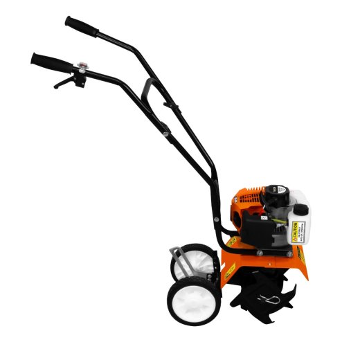 Petrol Cultivator Rotavator Cordless Garden Tiller 52CC 1.65kW 9000RPM 3HP 2 Stroke 1.2L Tank 4 Steel Blades 30cm Working Width 20cm Depth Portable Lawn Soil Digging Weed Removal FREE PPE & Tool Kit