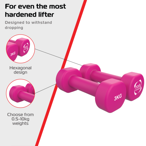 2 x 3KG Neoprene dumbbells