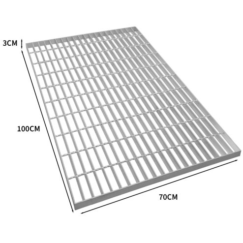 Galvanised Grating Floor Forge Walkway Mesh Floor Panel Grid Drainage Gutter Vent Heavy Duty Weatherproof Steel Zinc Coated 1000mm x 700mm x 30mm 4mm Metal Thickness 700kg Load Capacity
