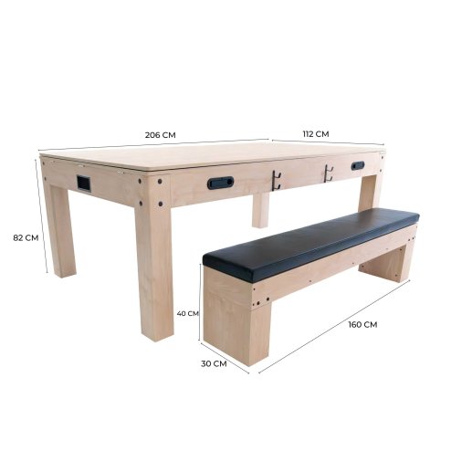 7-In-1 Games Table & Storage Bench - Oak