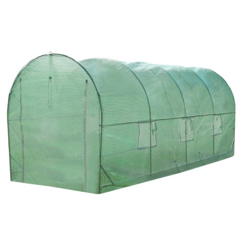 Polytunnel Greenhouse Walk In Galvanised Windows Doors Growhouse PE Cover Gardening Metal Frame Outdoor Garden Tent Vegetable Flower Plant 19mm Diameter | 5 x 2m