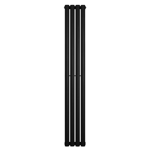 Oval Single Column Radiator - 1600 x 240mm - Black