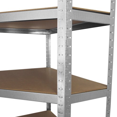 Corner Racking Garage Galvanised Shelving / 900mm x 300mm x 1800mm Racks Storage Unit / 5 Shelves MDF & Galvanised Steel