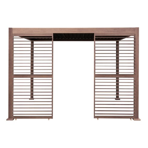 Wood Effect Aluminium Pergola Shutter Panel - 92cm Wide