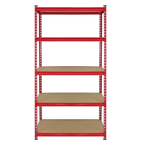 5 Monster Racking Z-Rax Warehouse Storage Garage Shelving Unit, 360kg/shelf, Red, 90 x 183 x 45cm