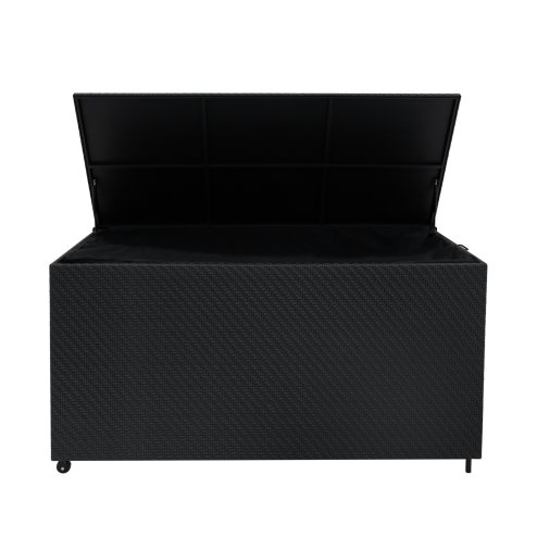 Rattan Cushion Storage Box 700L - Black