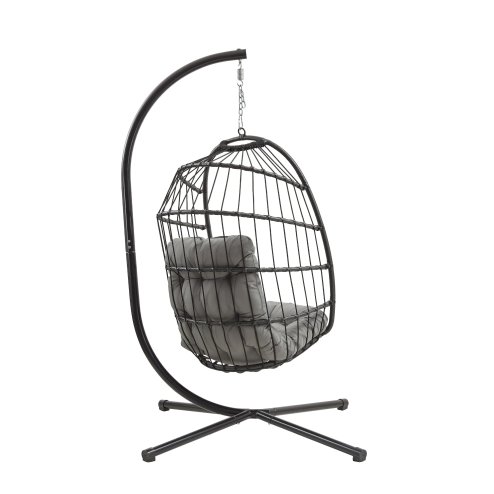 Rattan Hanging Egg Chair - Black