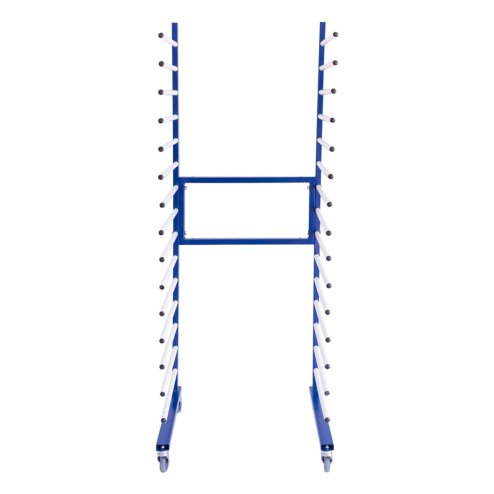 Spray Drying Rack Blue Trolley Eco Spray Paint Shop Woodworking Dry Storage 4 Heavy Duty 360 Degree Castors Mobile 15 Layers 20kg Per Layer 300kg Total Capacity Adjustable Width 175 H x 35/66 W x 55 D