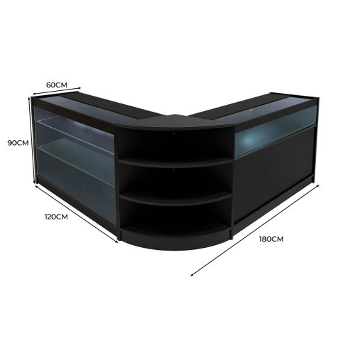Demeter LED Shop Counter Set K1200, B1200 & LM60 - Black